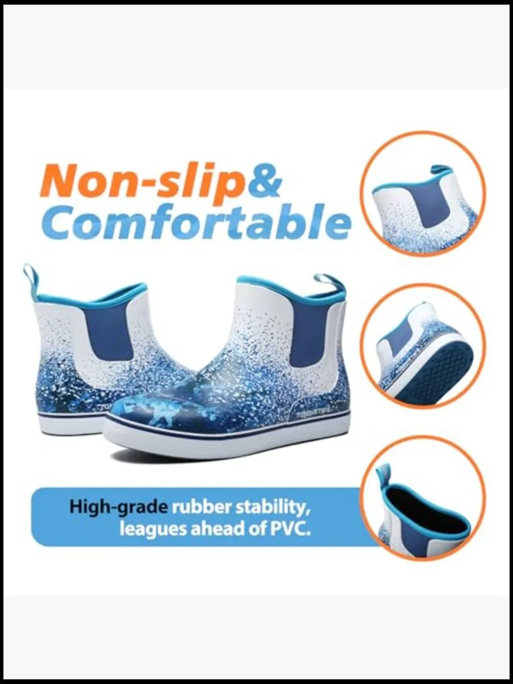 Men's Puncture Proof Waterproof Rain Boots Neoprene Rubber Non-Slip Work Boots